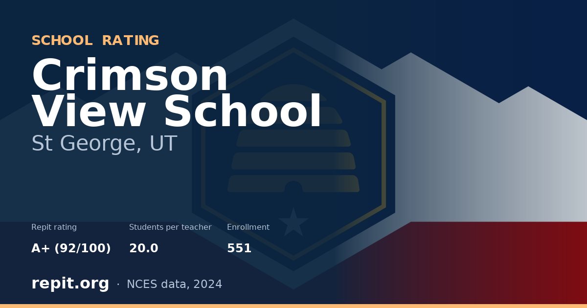 Crimson View School, St George, UT — Repit school rating A+ (92/100)