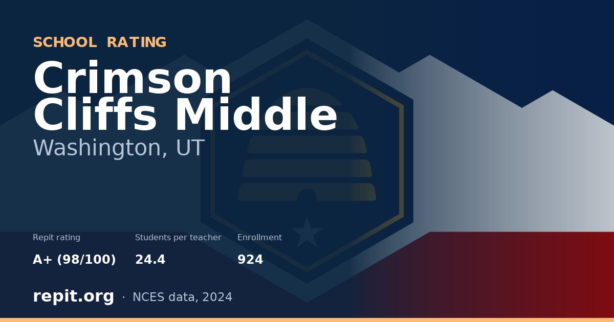 Crimson Cliffs Middle, Washington, UT — Repit school rating A+ (98/100)