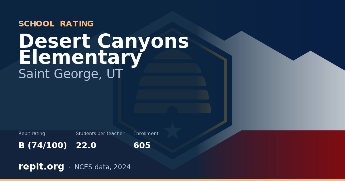 Desert Canyons Elementary, Saint George, UT — Repit school rating B (74/100)