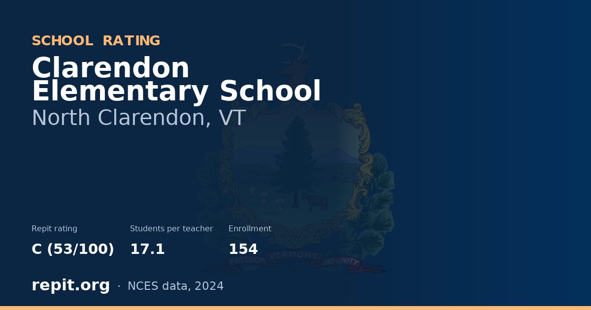 Clarendon Elementary School, North Clarendon, VT — Repit school rating C (53/100)