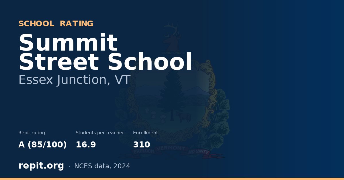 Summit Street School, Essex Junction, VT — Repit school rating A (85/100)