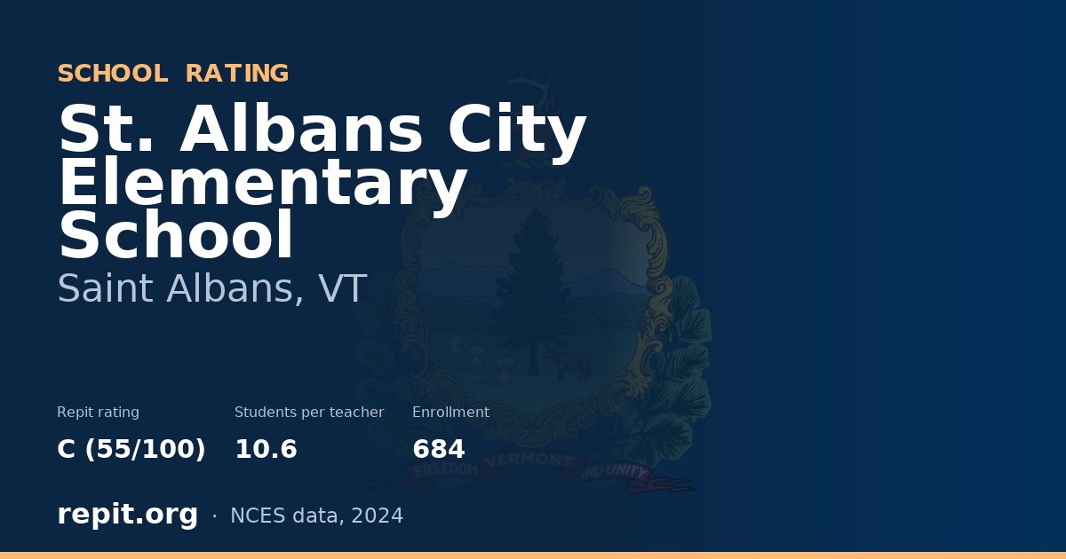 St. Albans City Elementary School, Saint Albans, VT — Repit school rating C (55/100)