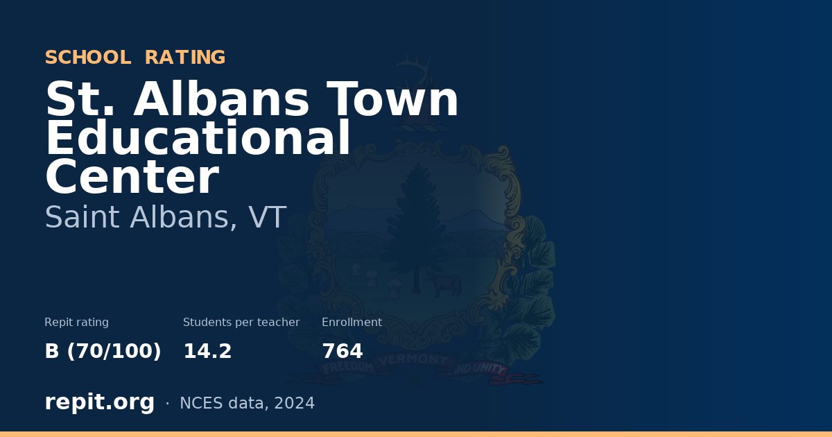 St. Albans Town Educational Center, Saint Albans, VT — Repit school rating B (70/100)