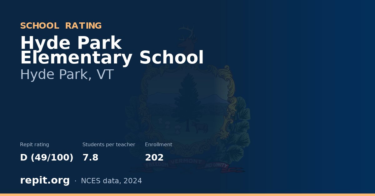 Hyde Park Elementary School, Hyde Park, VT — Repit school rating D (49/100)