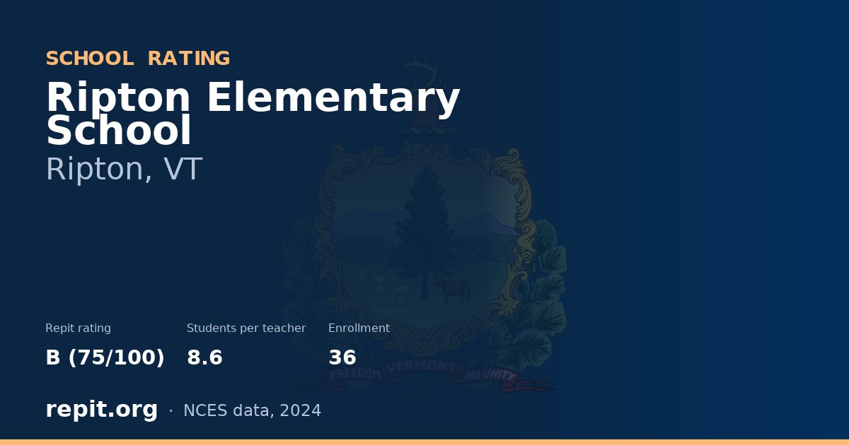 Ripton Elementary School, Ripton, VT — Repit school rating B (75/100)