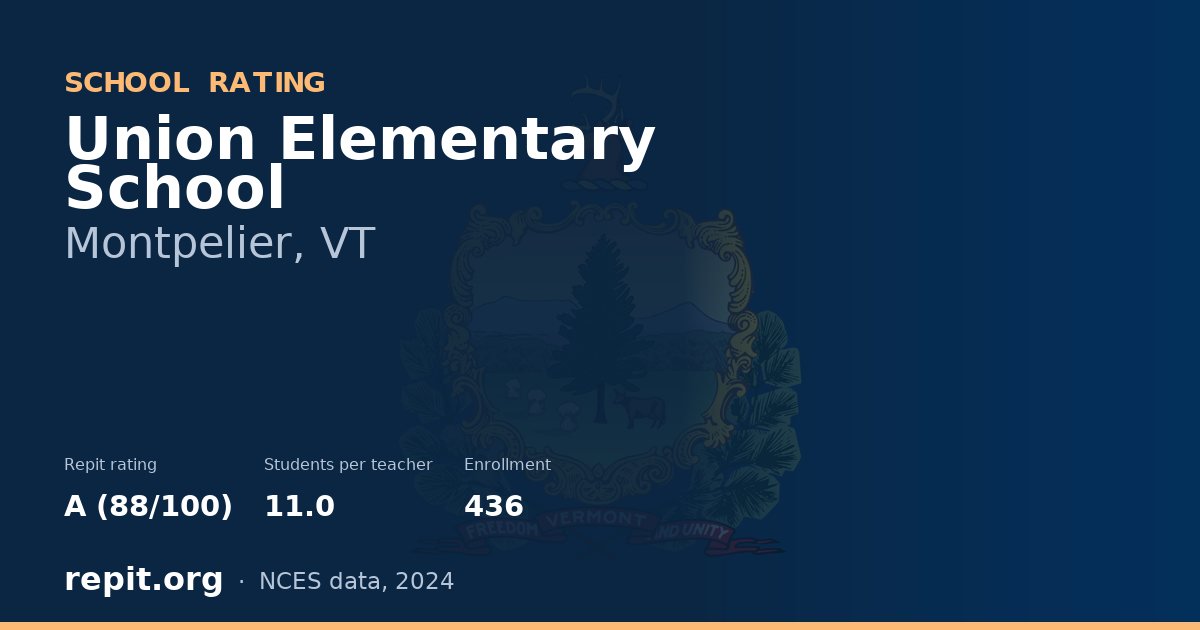 Union Elementary School, Montpelier, VT — Repit school rating A (88/100)