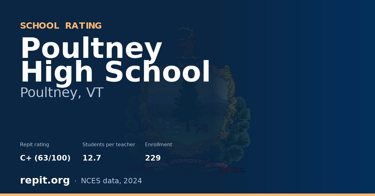 Poultney High School, Poultney, VT — Repit school rating C+ (63/100)
