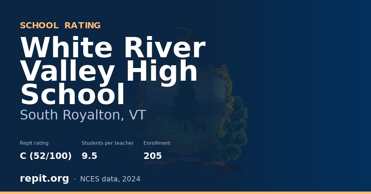 White River Valley High School, South Royalton, VT — Repit school rating C (52/100)