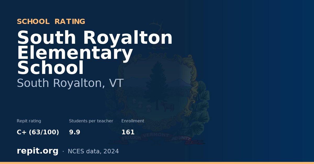 South Royalton Elementary School, South Royalton, VT — Repit school rating C+ (63/100)
