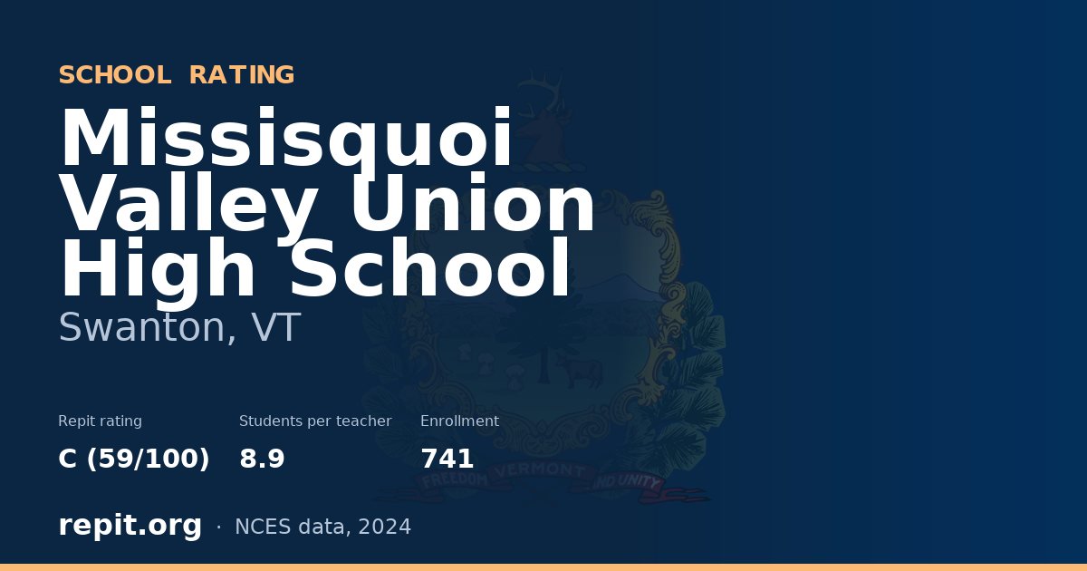 Missisquoi Valley Union High School, Swanton, VT — Repit school rating C (59/100)