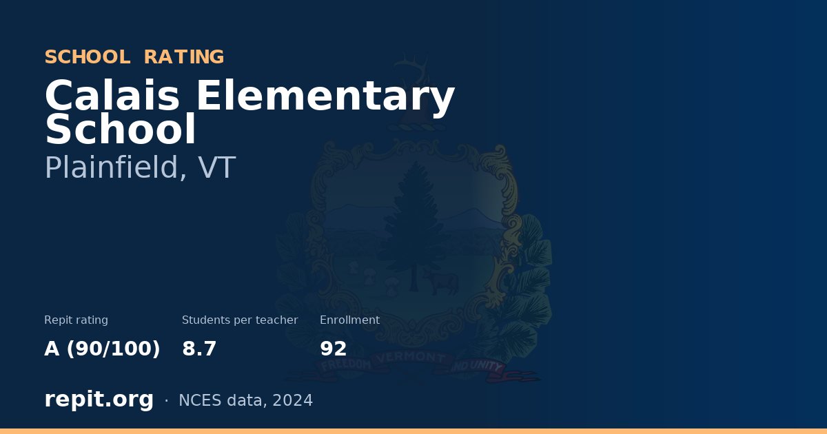 Calais Elementary School, Plainfield, VT — Repit school rating A (90/100)