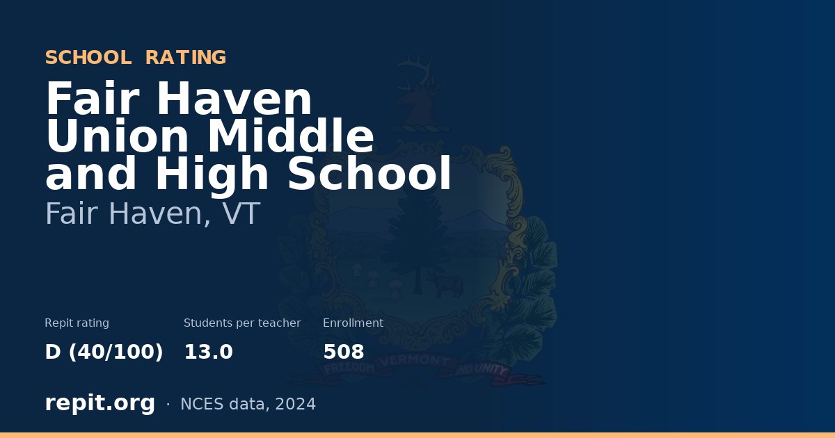 Fair Haven Union Middle and High School, Fair Haven, VT — Repit school rating D (40/100)