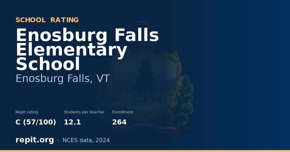 Enosburg Falls Elementary School, Enosburg Falls, VT — Repit school rating C (57/100)