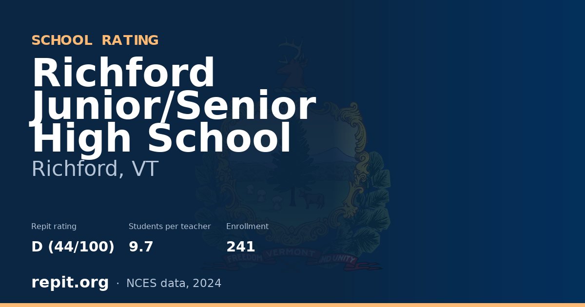 Richford Junior/Senior High School, Richford, VT — Repit school rating D (44/100)