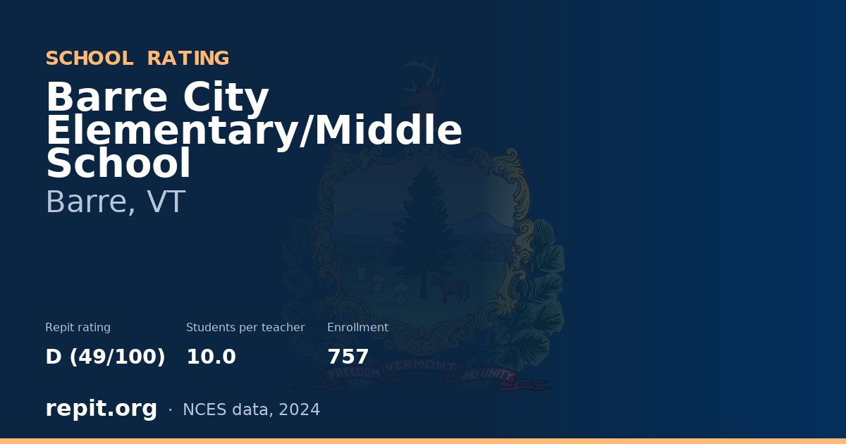 Barre City Elementary/Middle School, Barre, VT — Repit school rating D (49/100)
