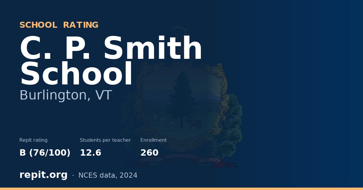 C. P. Smith School, Burlington, VT — Repit school rating B (76/100)