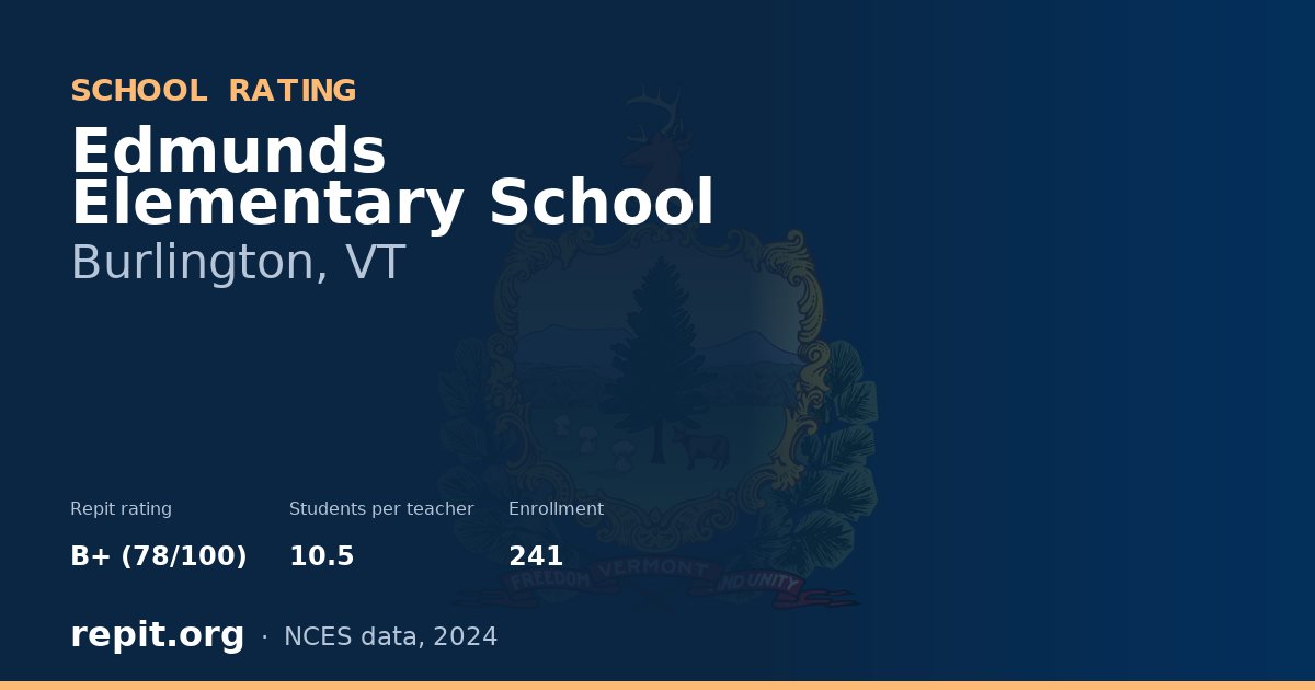 Edmunds Elementary School, Burlington, VT — Repit school rating B+ (78/100)
