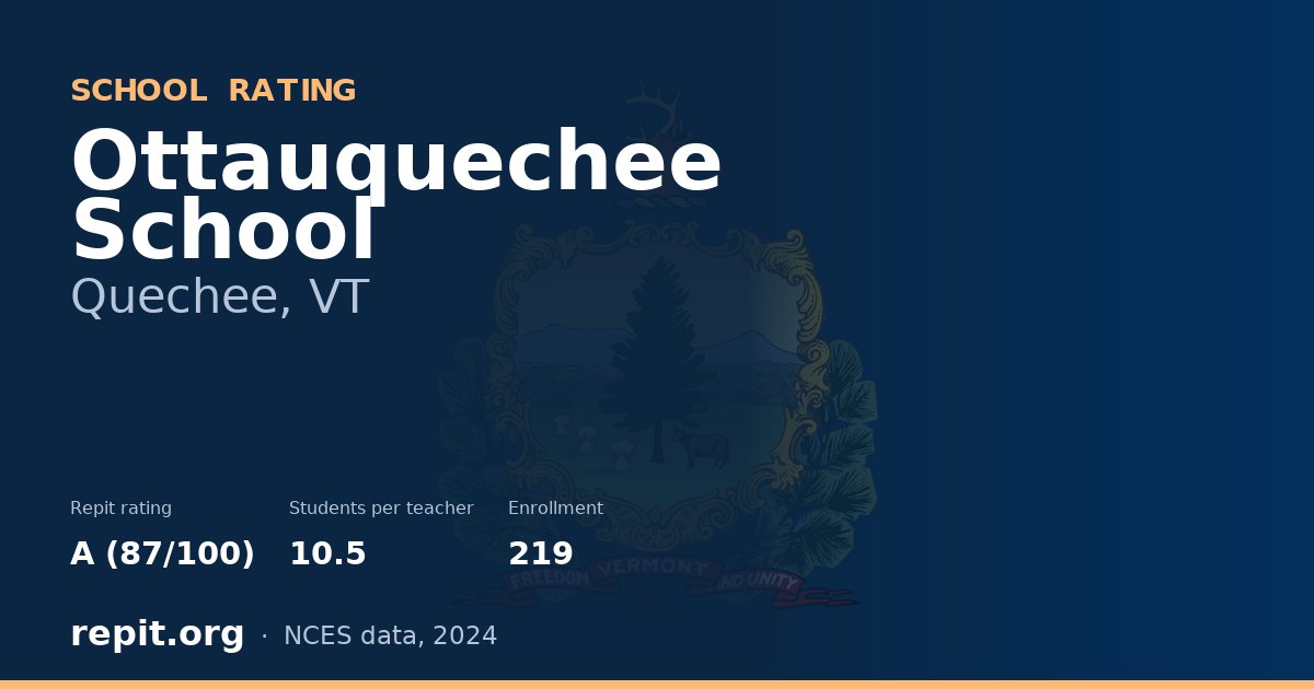 Ottauquechee School, Quechee, VT — Repit school rating A (87/100)