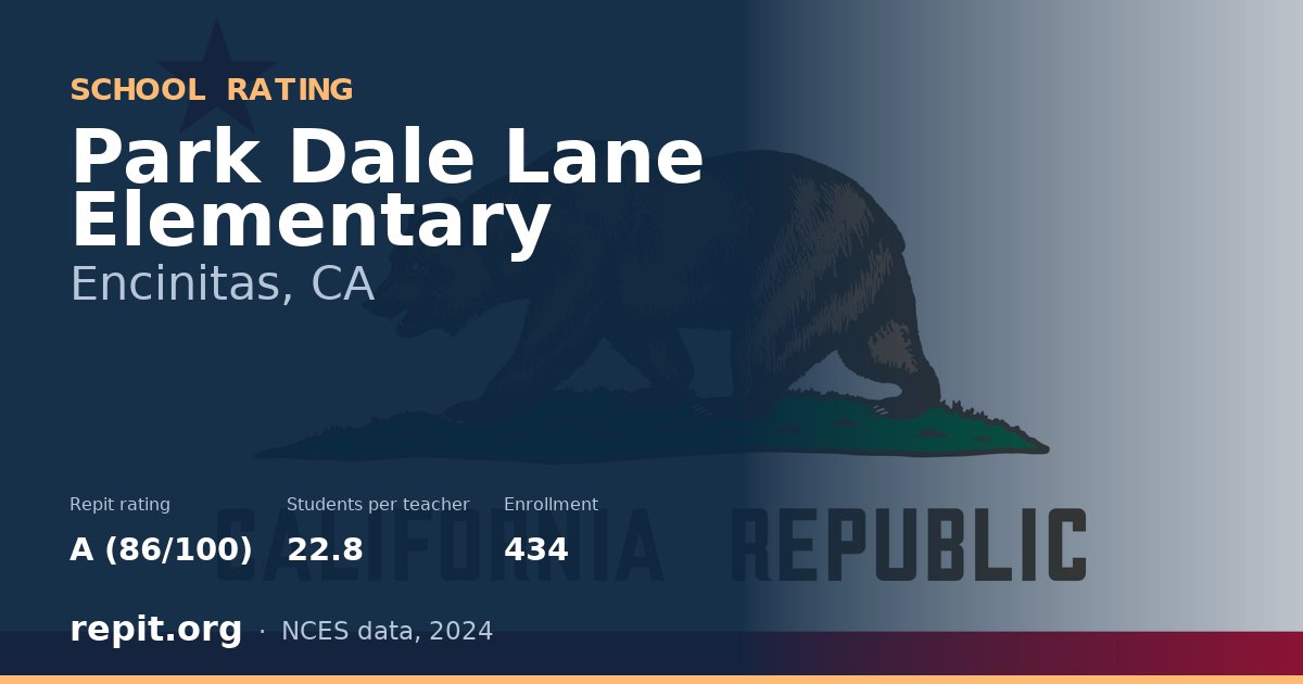 Park Dale Lane Elementary, Encinitas, CA — Repit school rating A (86/100)