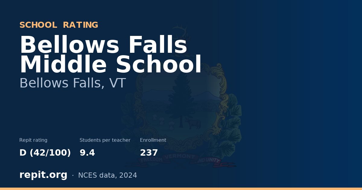 Bellows Falls Middle School, Bellows Falls, VT — Repit school rating D (42/100)