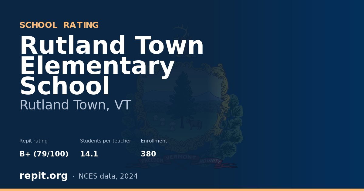 Rutland Town Elementary School, Rutland Town, VT — Repit school rating B+ (79/100)