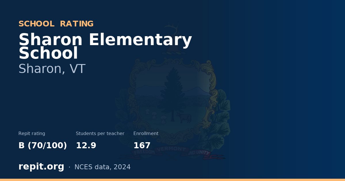 Sharon Elementary School, Sharon, VT — Repit school rating B (70/100)