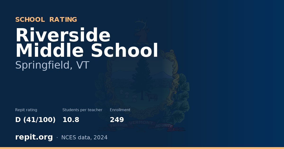 Riverside Middle School, Springfield, VT — Repit school rating D (41/100)