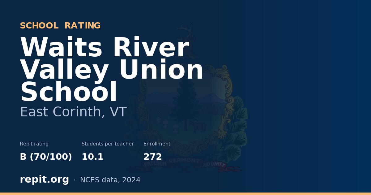 Waits River Valley Union School, East Corinth, VT — Repit school rating B (70/100)