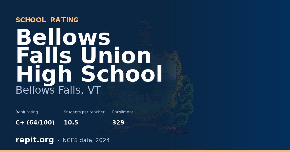Bellows Falls Union High School, Bellows Falls, VT — Repit school rating C+ (64/100)