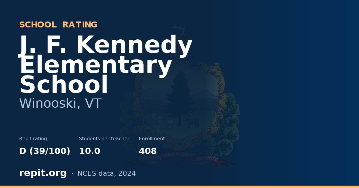 J. F. Kennedy Elementary School, Winooski, VT — Repit school rating D (39/100)