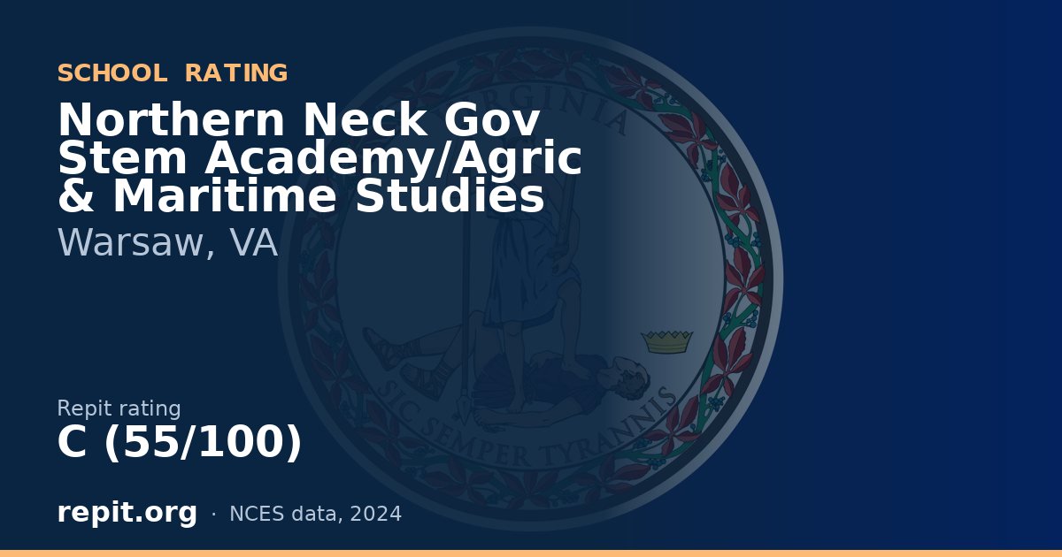 Northern Neck Gov Stem Academy/Agric & Maritime Studies, Warsaw, VA — Repit school rating C (55/100)