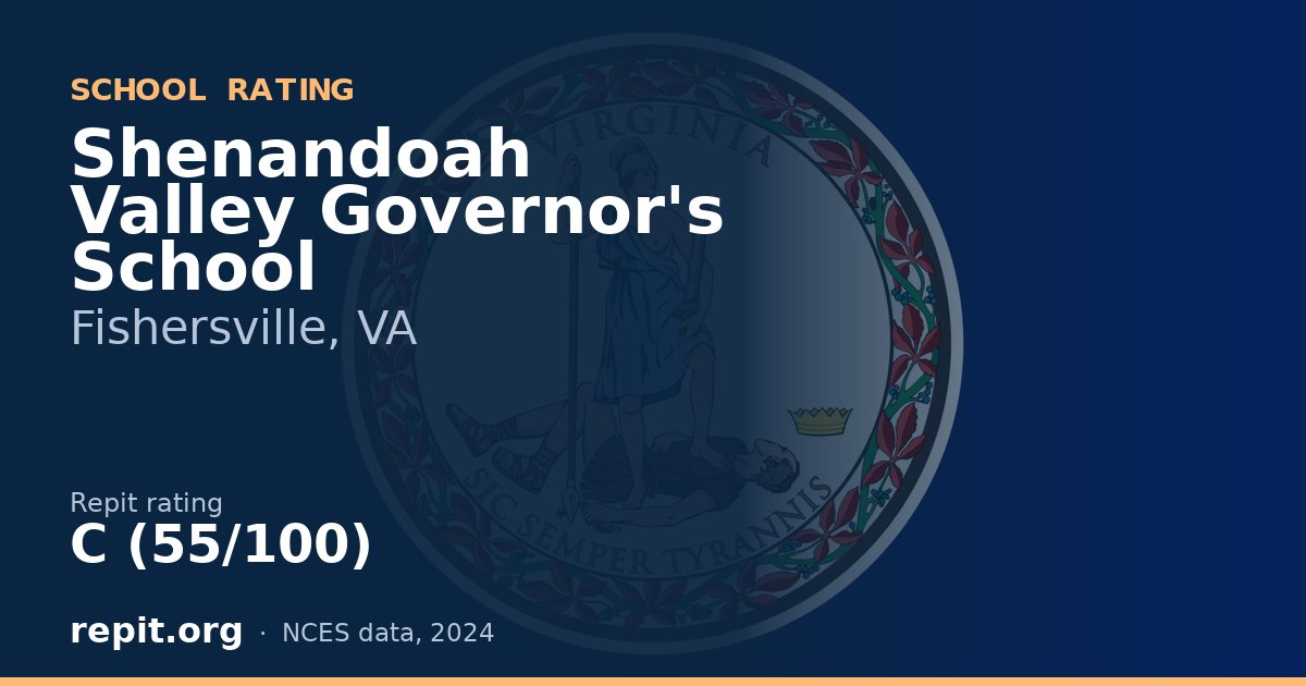 Shenandoah Valley Governor's School, Fishersville, VA — Repit school rating C (55/100)