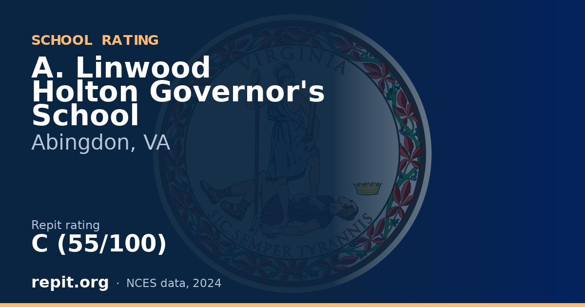 A. Linwood Holton Governor's School, Abingdon, VA — Repit school rating C (55/100)