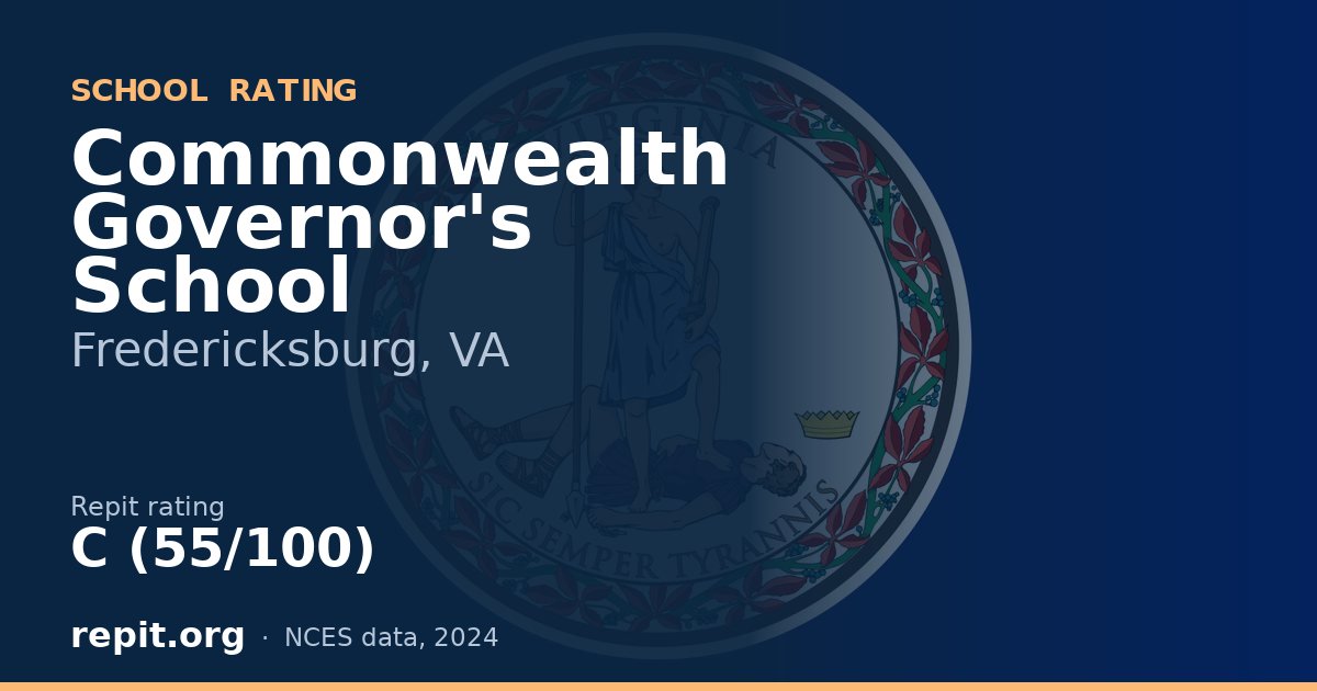 Commonwealth Governor's School, Fredericksburg, VA — Repit school rating C (55/100)