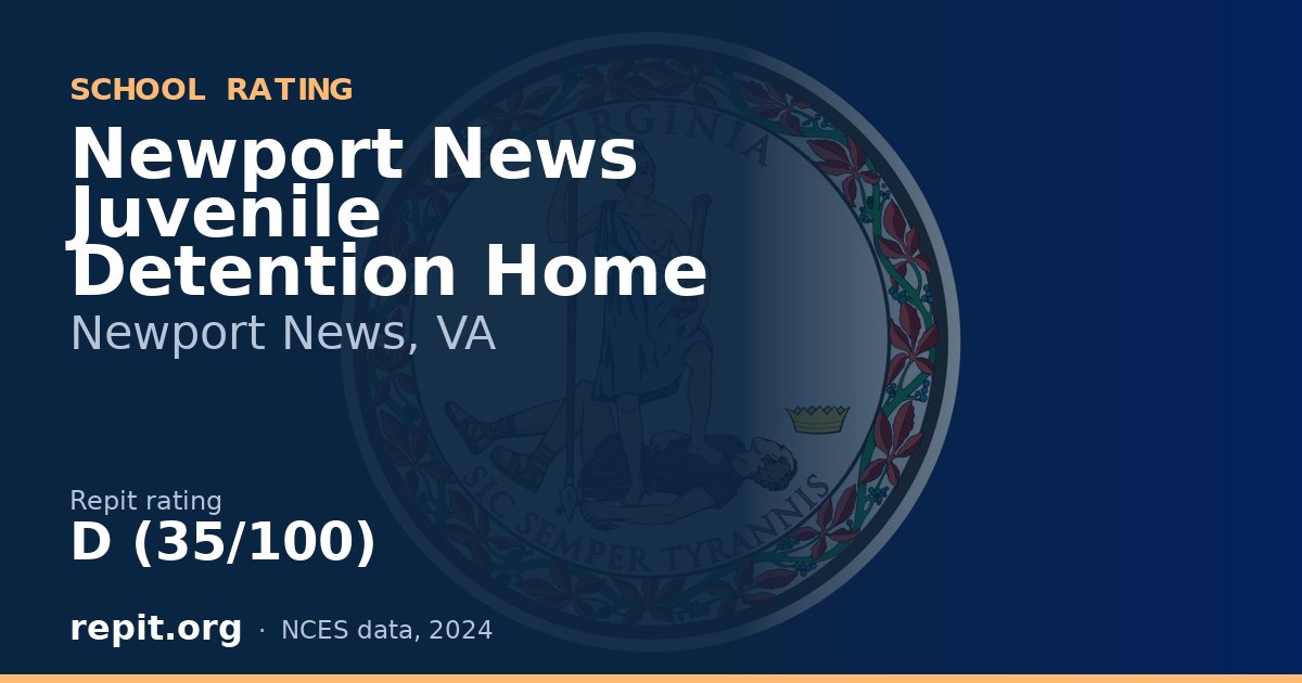 Newport News Juvenile Detention Home, Newport News, VA — Repit school rating D (35/100)