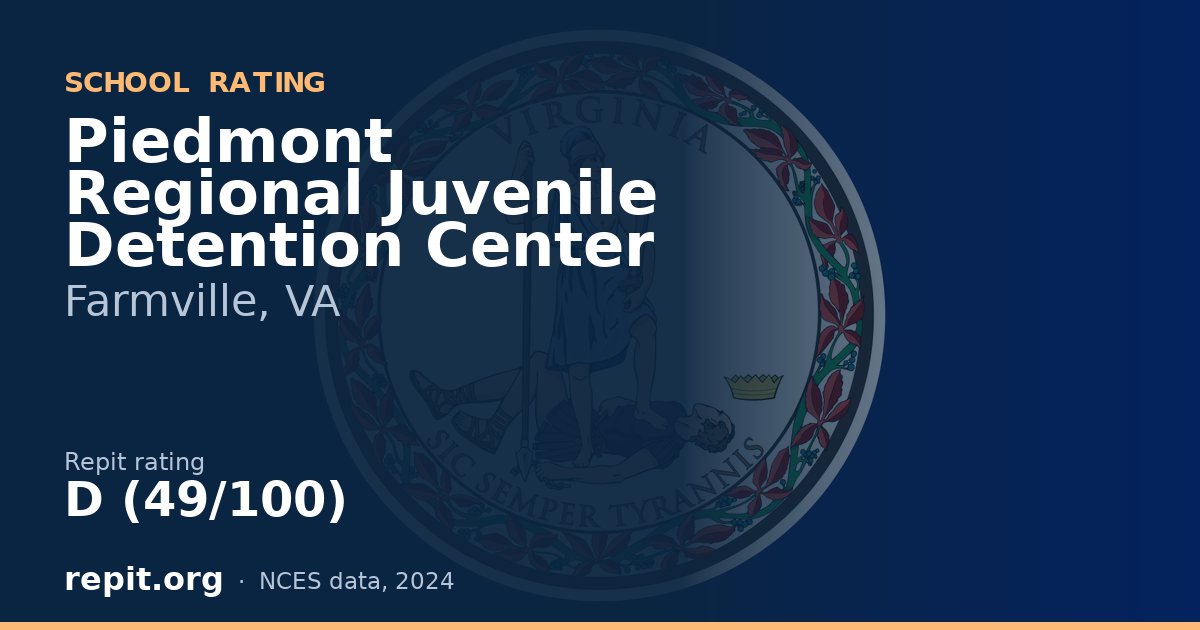 Piedmont Regional Juvenile Detention Center, Farmville, VA — Repit school rating D (49/100)