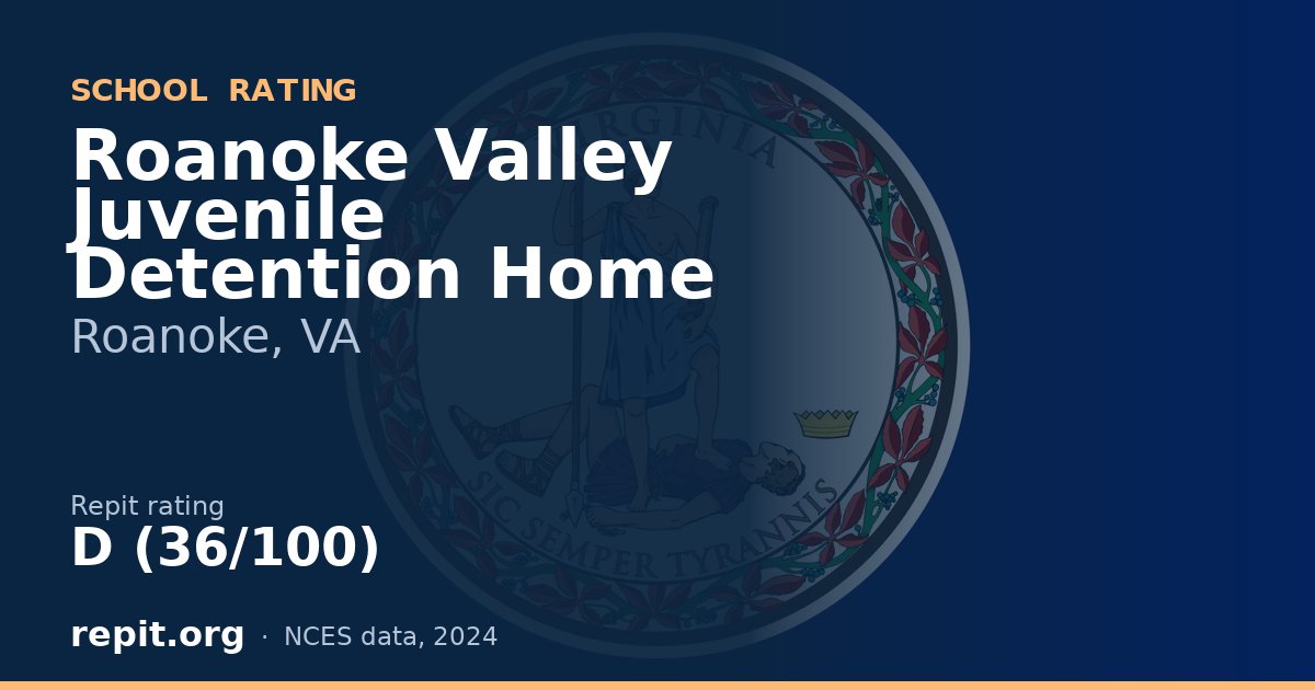 Roanoke Valley Juvenile Detention Home, Roanoke, VA — Repit school rating D (36/100)