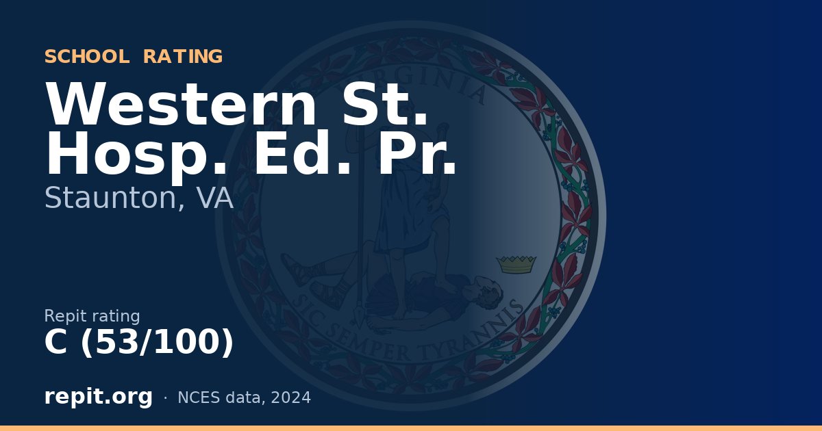 Western St. Hosp. Ed. Pr., Staunton, VA — Repit school rating C (53/100)