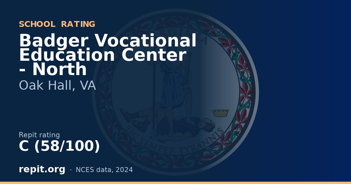 Badger Vocational Education Center - North, Oak Hall, VA — Repit school rating C (58/100)