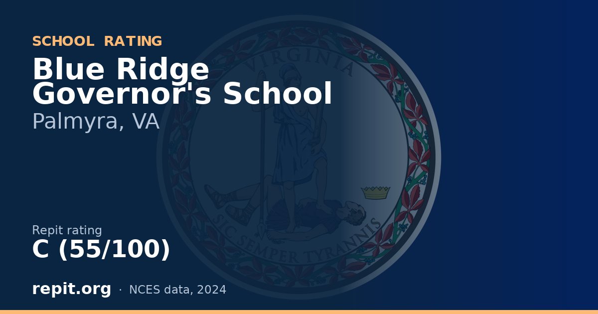 Blue Ridge Governor's School, Palmyra, VA — Repit school rating C (55/100)
