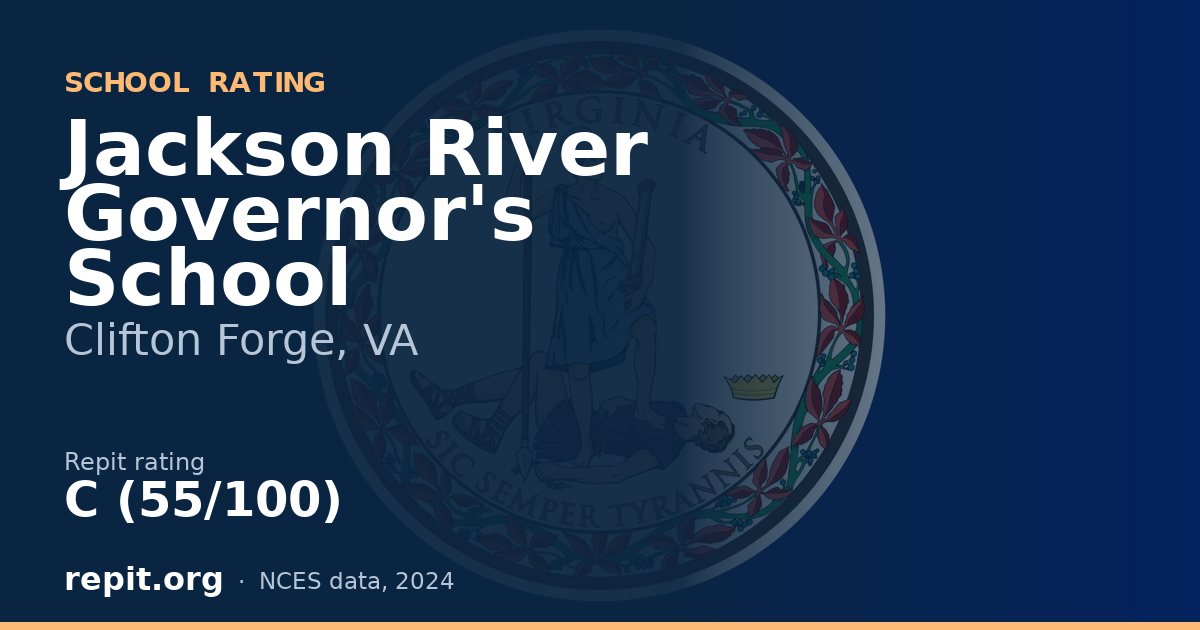 Jackson River Governor's School, Clifton Forge, VA — Repit school rating C (55/100)