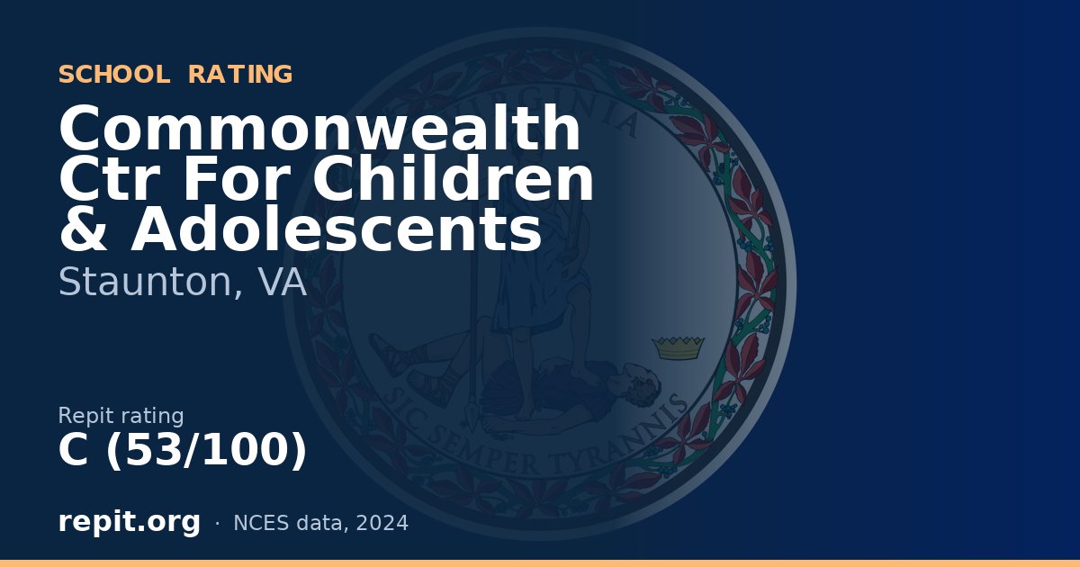 Commonwealth Ctr For Children & Adolescents, Staunton, VA — Repit school rating C (53/100)
