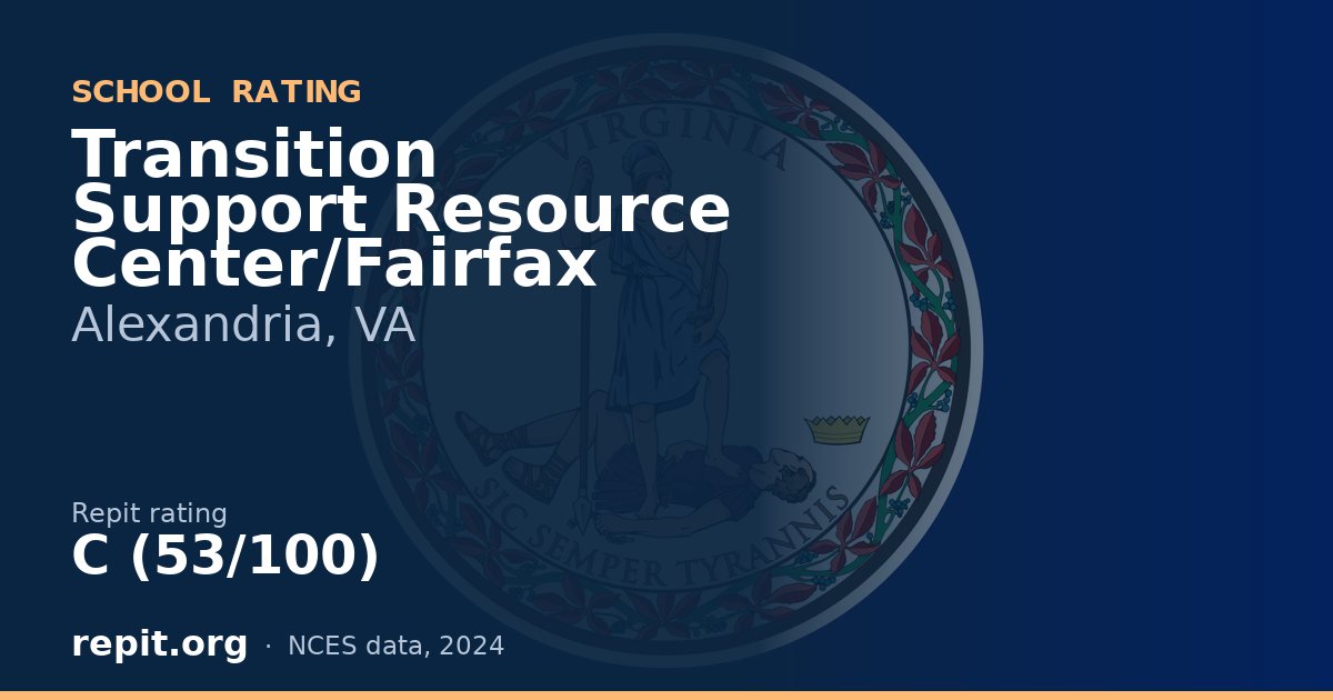 Transition Support Resource Center/Fairfax, Alexandria, VA — Repit school rating C (53/100)