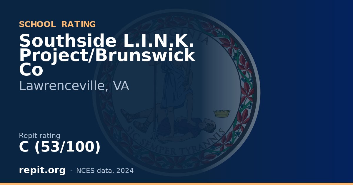 Southside L.I.N.K. Project/Brunswick Co, Lawrenceville, VA — Repit school rating C (53/100)