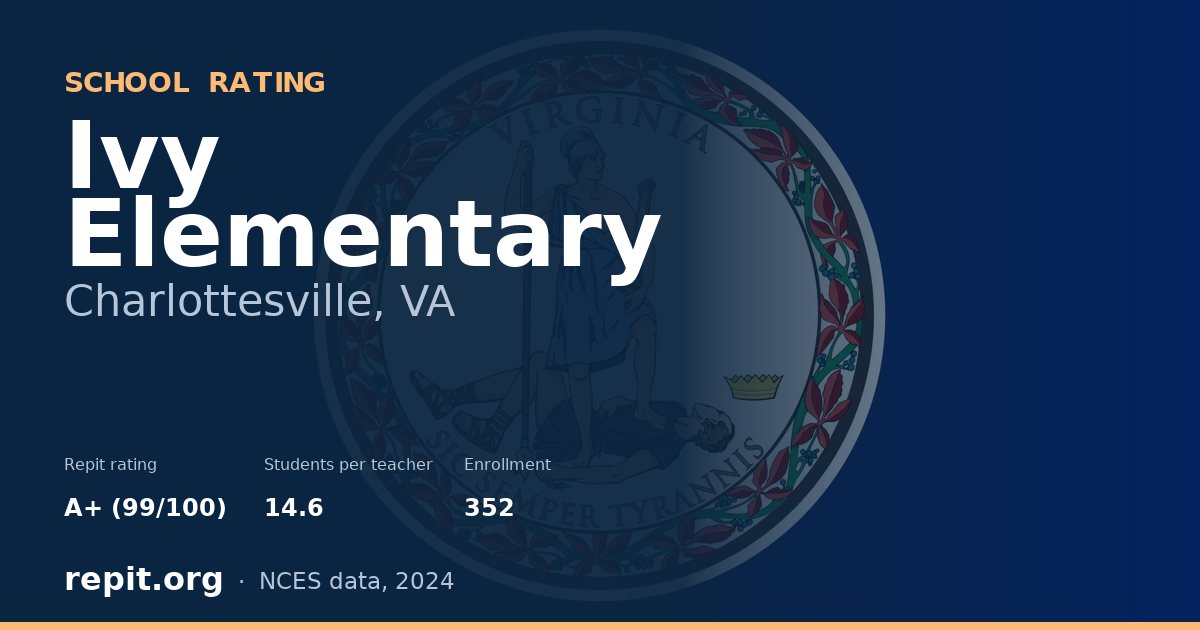 Ivy Elementary, Charlottesville, VA — Repit school rating A+ (99/100)