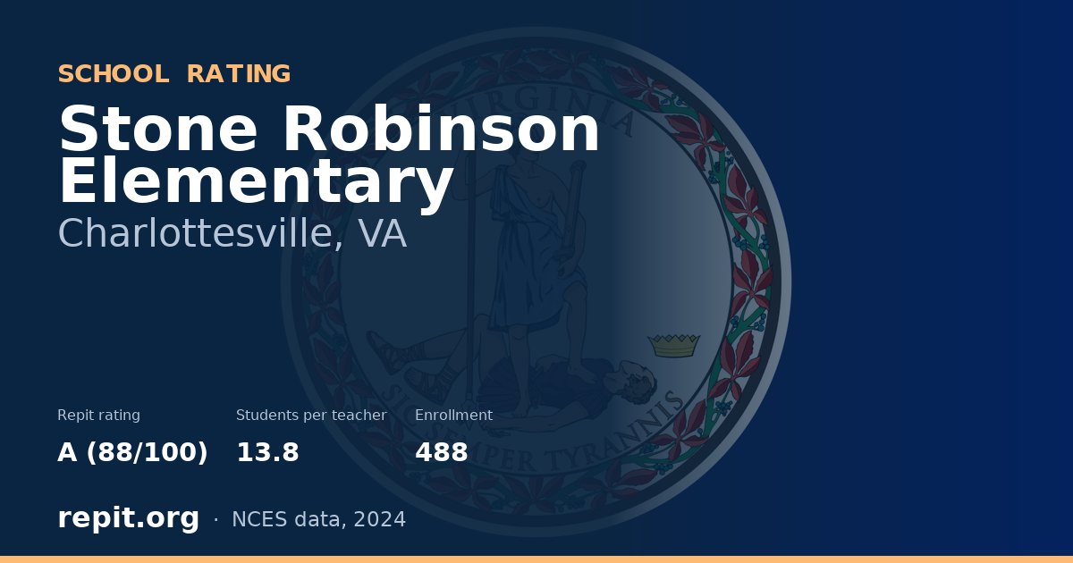 Stone Robinson Elementary, Charlottesville, VA — Repit school rating A (88/100)