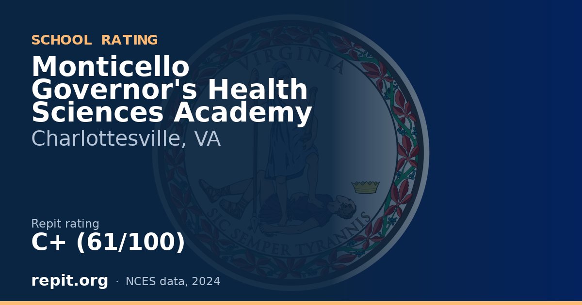 Monticello Governor's Health Sciences Academy, Charlottesville, VA — Repit school rating C+ (61/100)