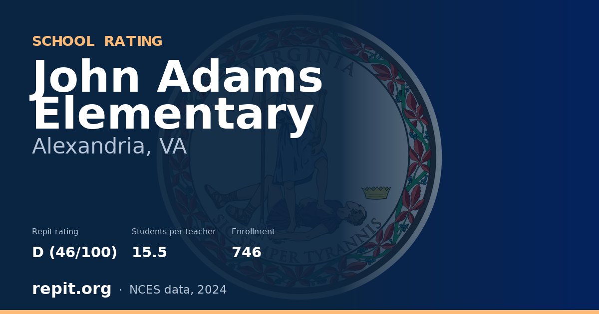 John Adams Elementary, Alexandria, VA — Repit school rating D (46/100)