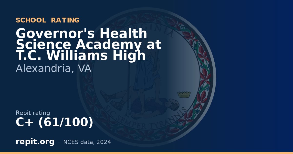 Governor's Health Science Academy at T.C. Williams High, Alexandria, VA — Repit school rating C+ (61/100)