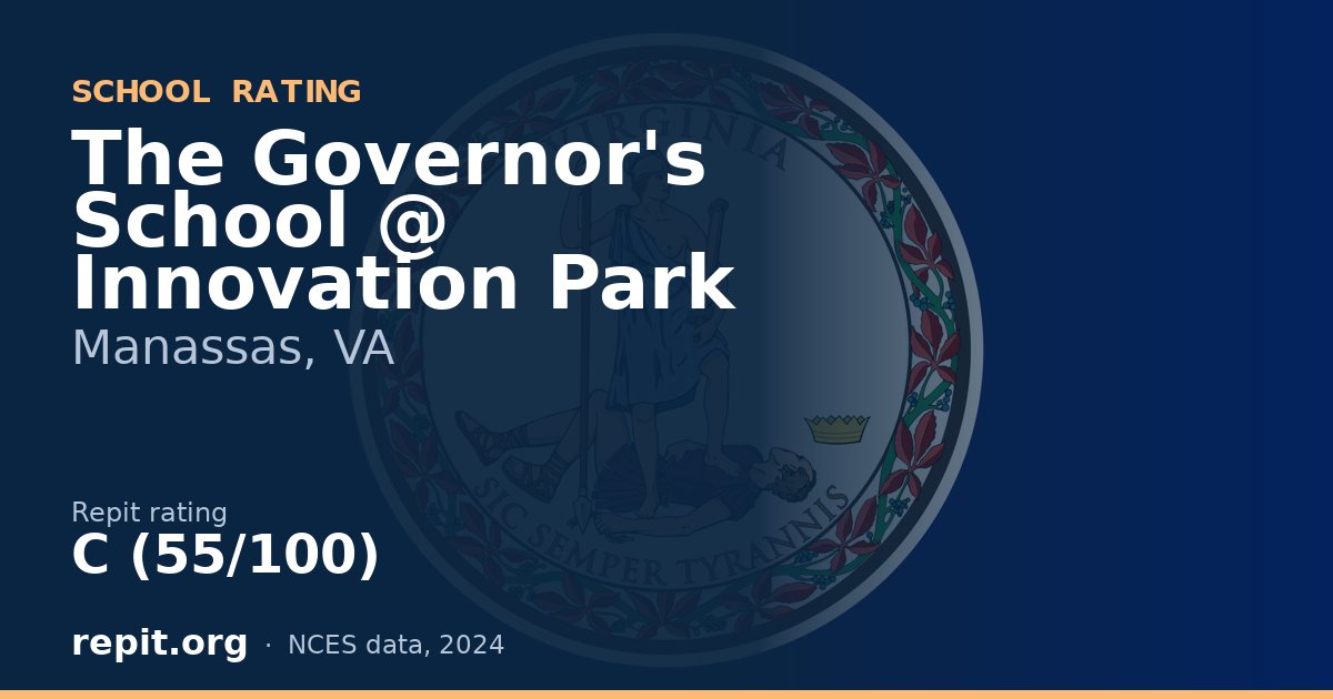 The Governor's School @ Innovation Park, Manassas, VA — Repit school rating C (55/100)